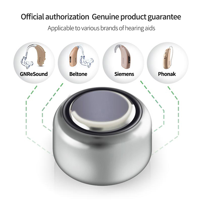 Wholesale A13 Button Cell Zn/MnO2 Zinc Air Hearing Aid Battery for BTE/ITE Silver 4-Year Shelf Life Home Use 6pcs/Card product detail