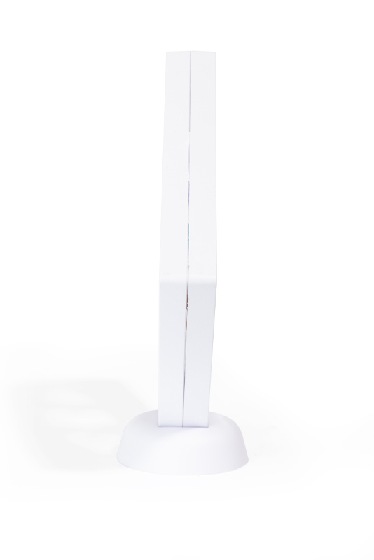 Good Quality White Square Shape Plastic PE Elastic Membrane Eco-Friendly Ear Mold Display Stand Customized Logo 11.8x11.8x2cm product detail