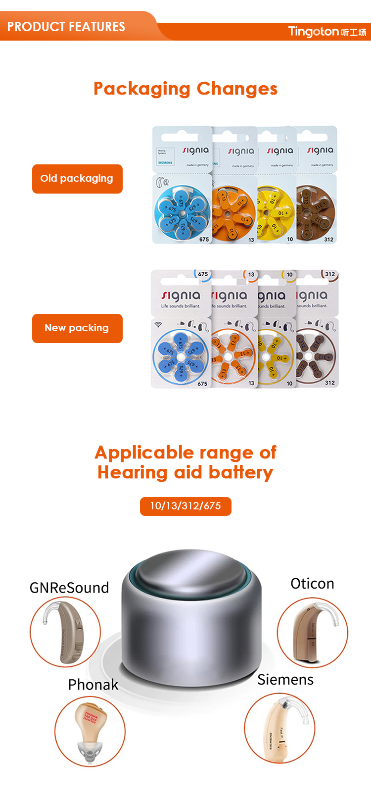 High Quality Signia P10 P13 1.45V Hearing Aid Batteries 60 Cells/Box for Severe Hearing Loss Deaf People product detail