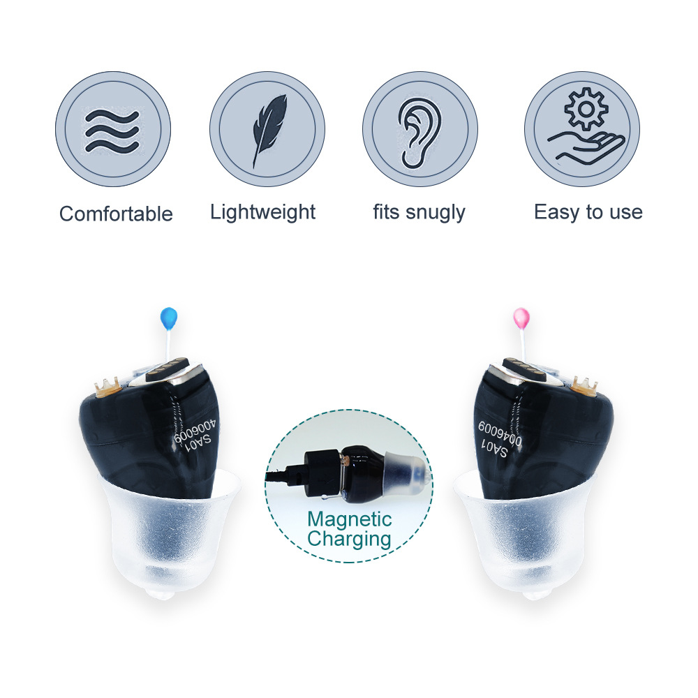 Mini Rechargeable Digital ITE Hearing Aid Eco-Friendly ABS Material 26h Working Time 4.5h Fast Charging-Wireless for Severe product detail