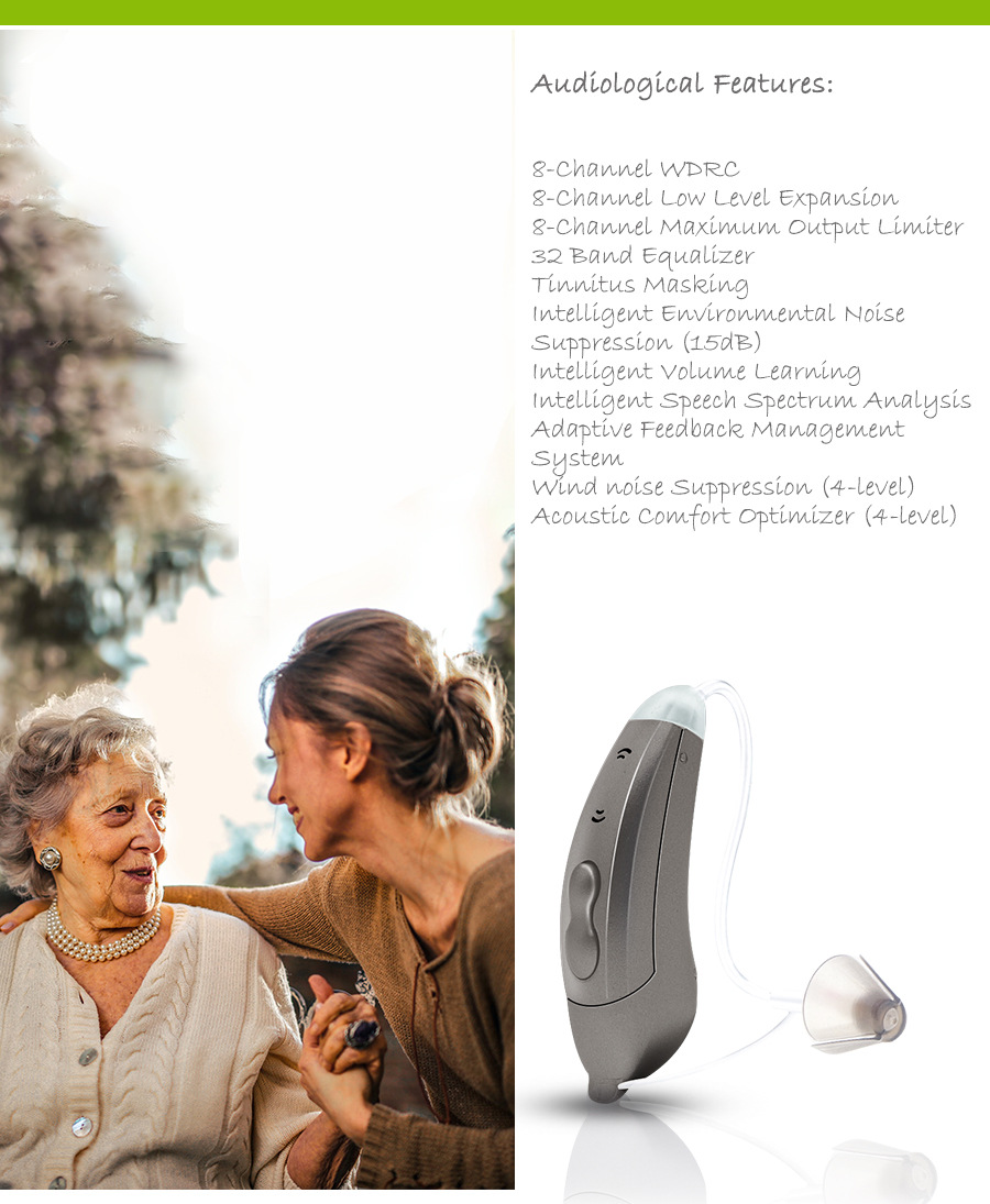 Professional Ear and Hearing Products Digital Wireless Amplifier Hearing Aid with Case product detail