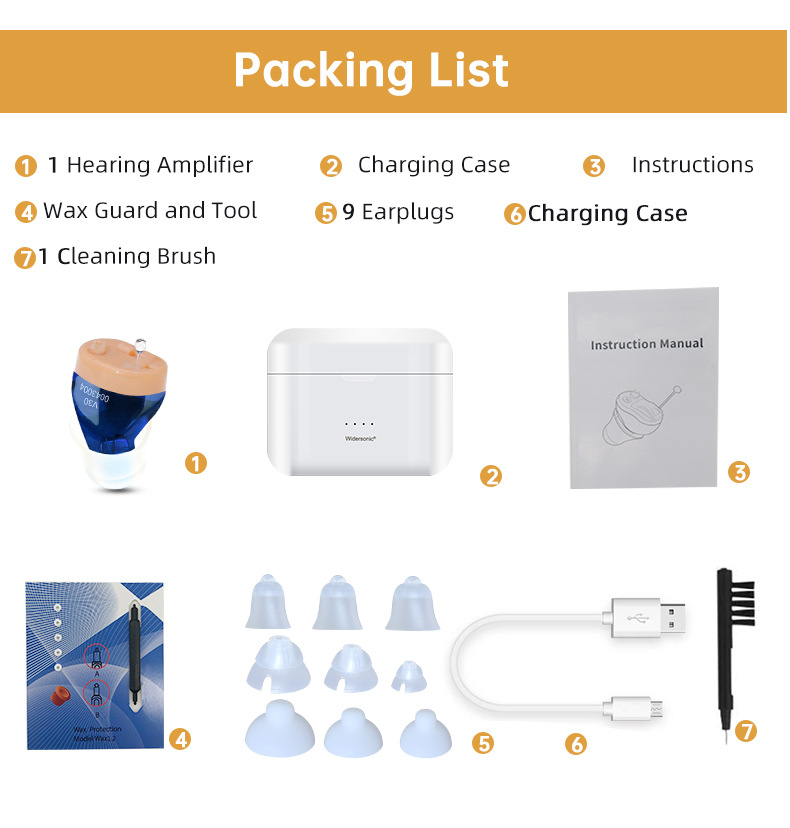 High Quality Long Working Time Digital Invisible Hearing Aids and Headphones in Ear 2022 product detail