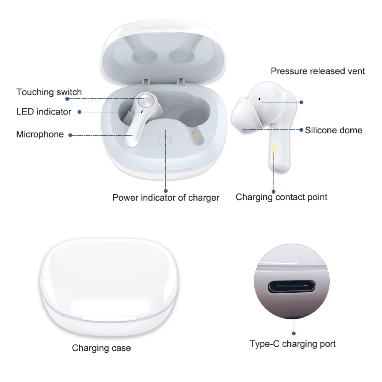 Hot Sale Rechargeable Touch Amplifier App Control 16 Hours Playtime Eco-Friendly Charging Station for Severe Hearing Headphone product detail