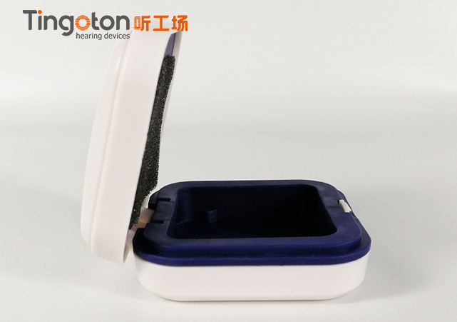 Portable Hearing Aid Hard Case with Battery Container New Design Carrying Earphone Storage Solution product detail