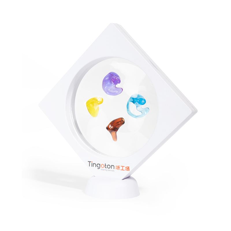 Tingoton New Transparency PE Elastic Membrane Eco-friendly White Hearing Aid Ear Model Display Stands 11.8x11.8x2CM for Hearing product detail