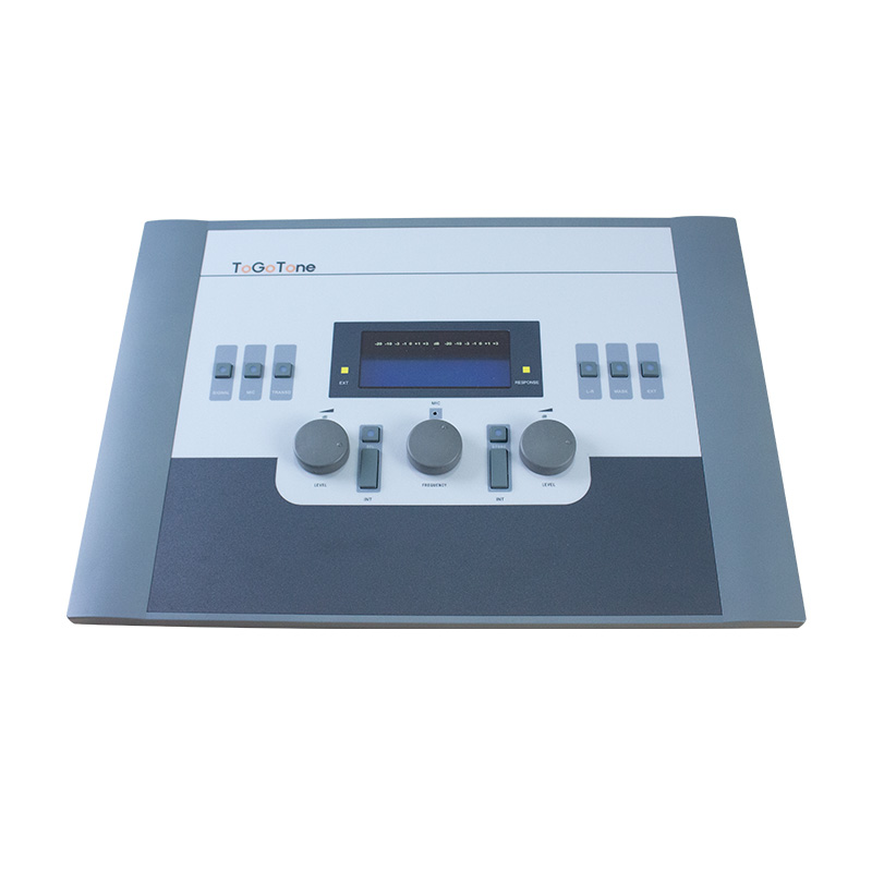 Professional Pure Tone Audiometer with Air/Bone Conduction Testing LCD Display Headphone Microphonics for Hearing Assessment product detail