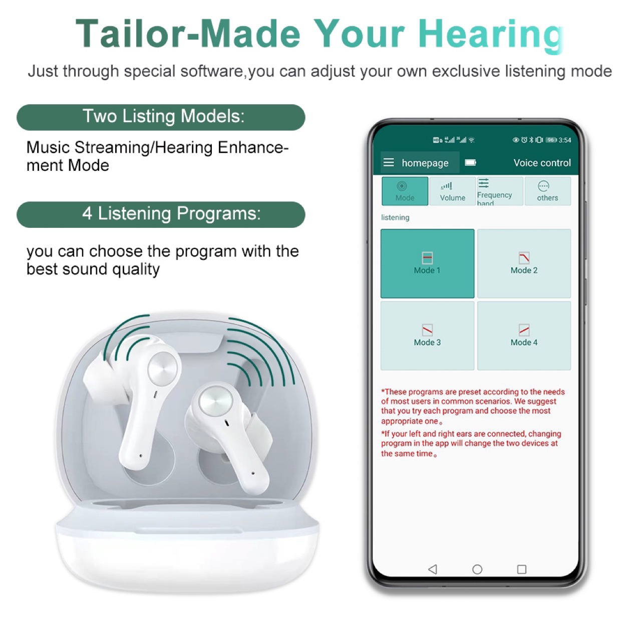 Hot Sale Rechargeable Touch Amplifier App Control 16 Hours Playtime Eco-Friendly Charging Station for Severe Hearing Headphone product detail