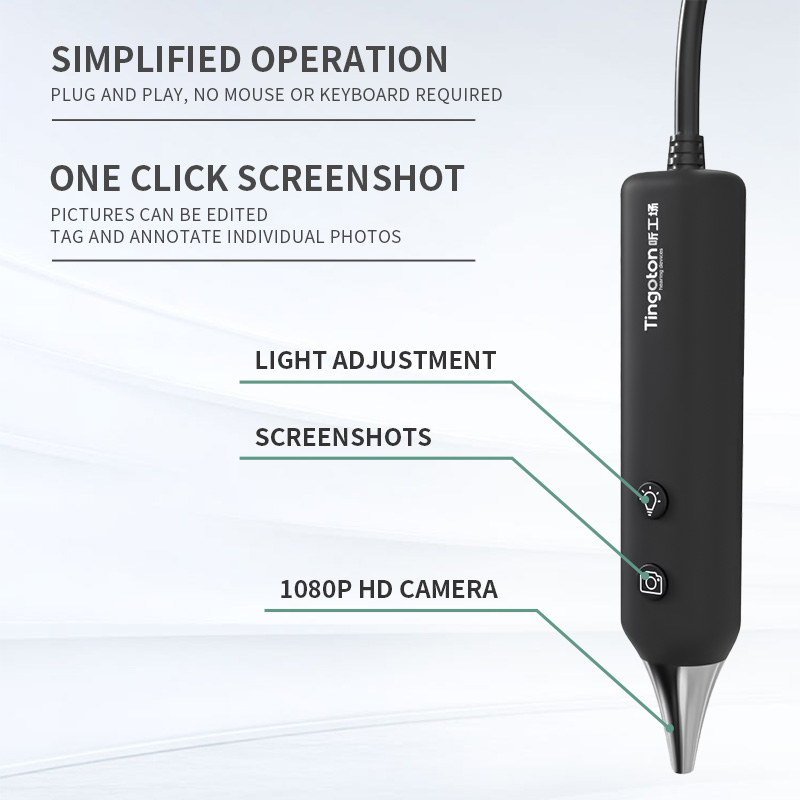 TINGOTON New Product Digital LED Light Ent Endoscope Otoscope Microscope with Camera product detail