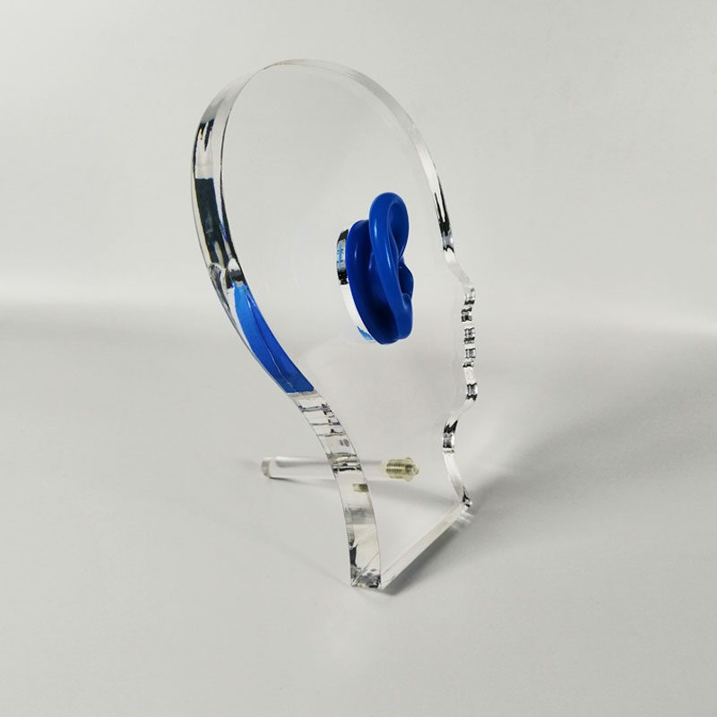 OEM/ODM Clear Acrylic Ear Display with Silicone Ear for Hearing Aids Stylish Head Style for Store Display product detail