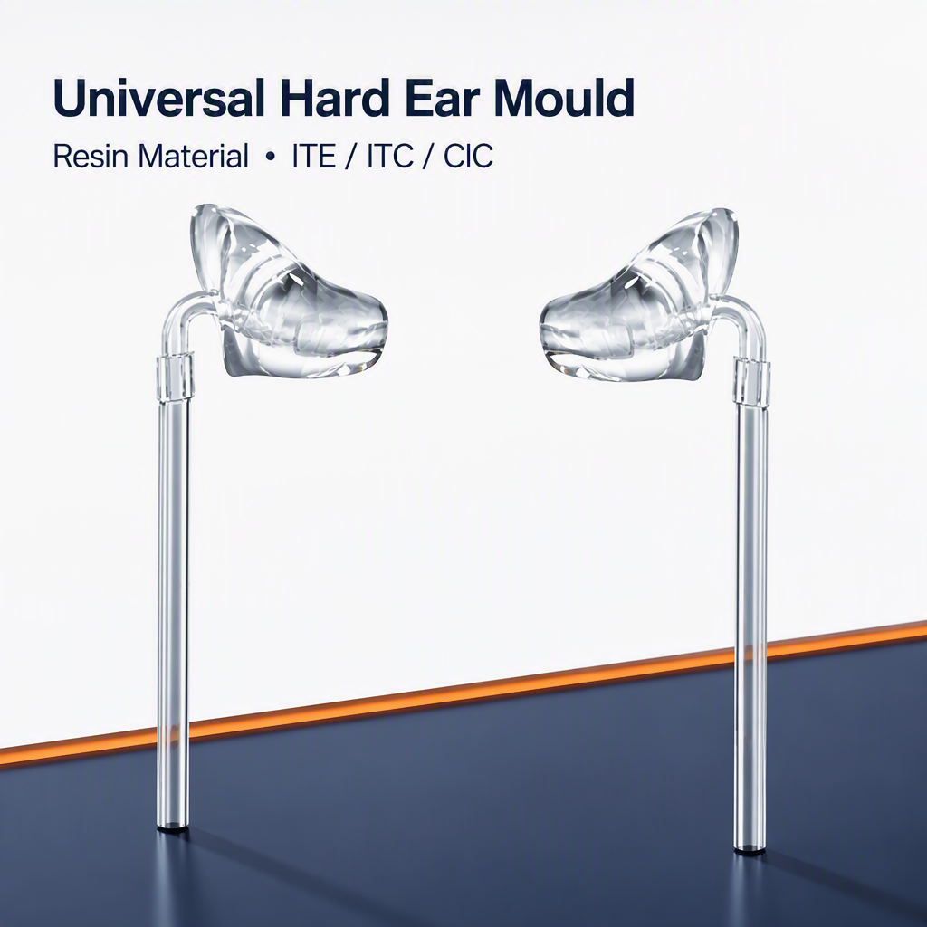 ITE ITC CIC Resin Material Universal Hard Ear Mould Pipe Fitting with Ears for Ear & Hearing Products product detail