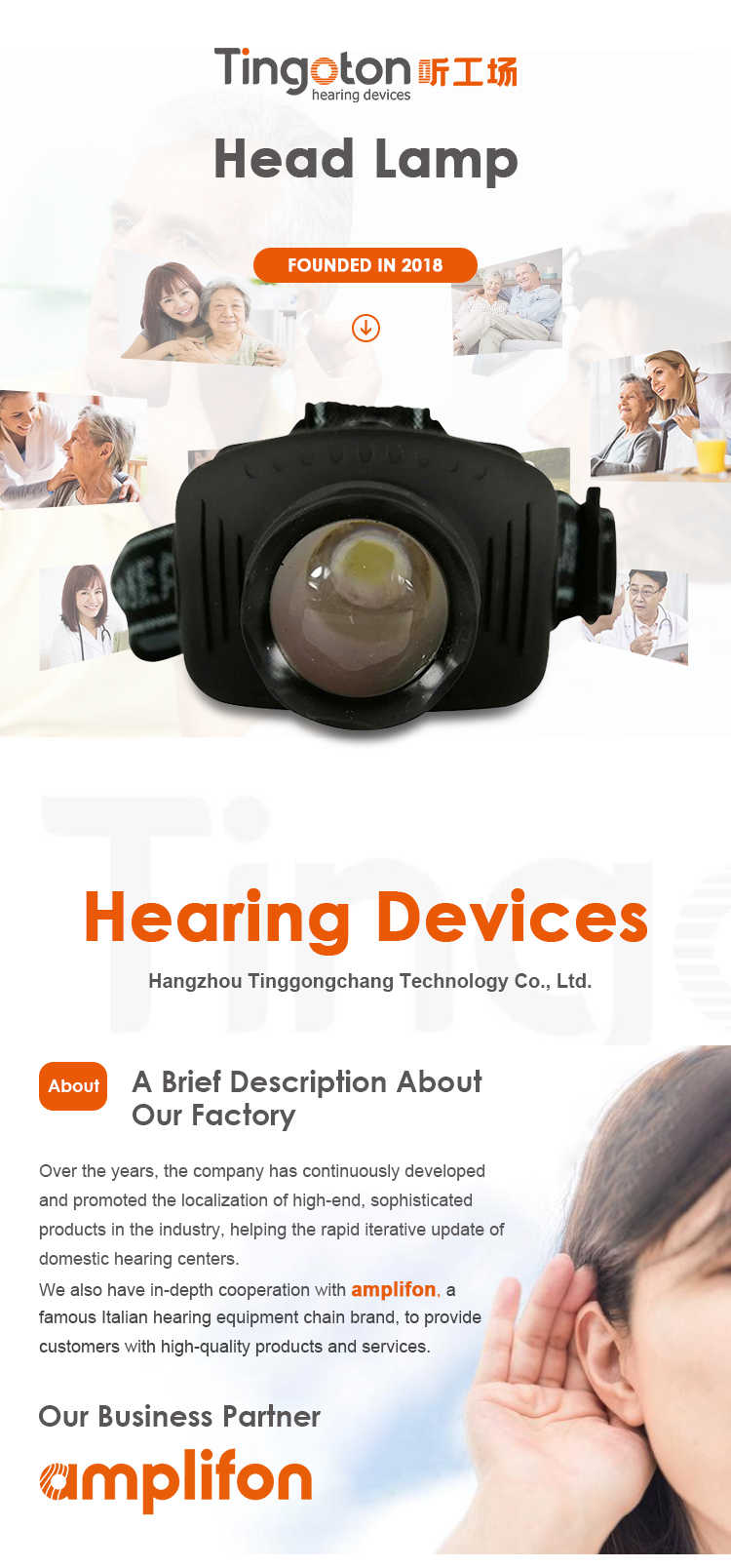 Tingoton Simple Battery-operated LED Light Flashlight Ear Eye Throat Headlamp with Customized Logo Black >12 Hours product detail