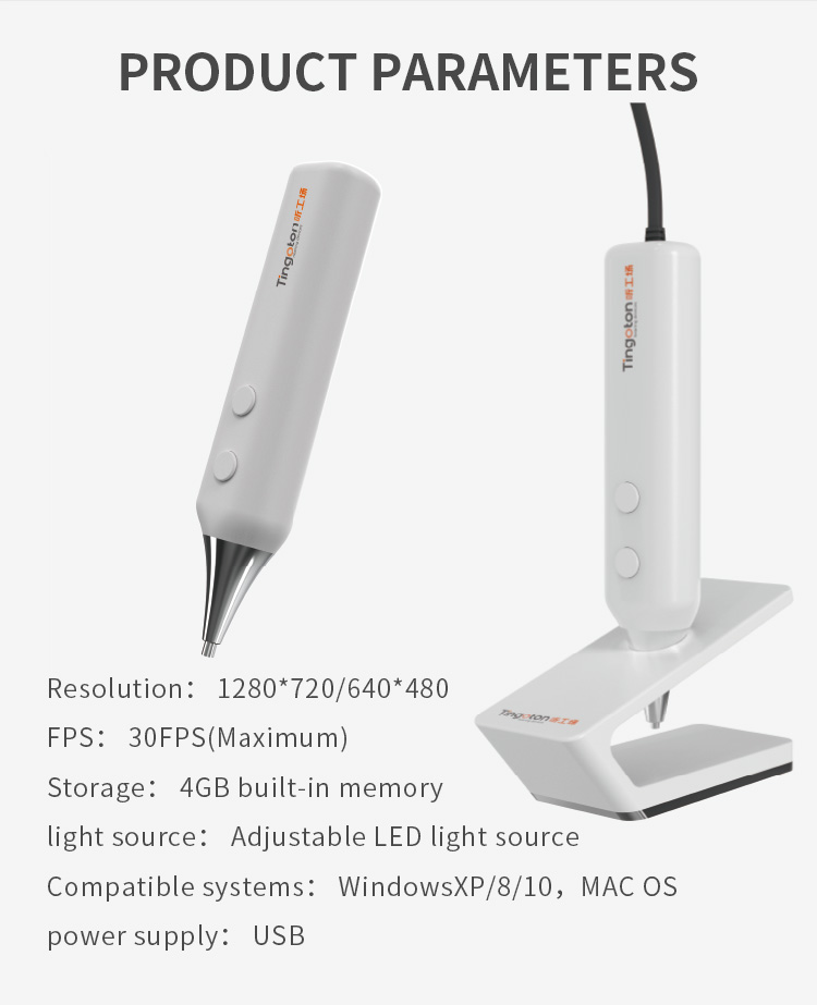 TINGOTON New Product Digital LED Light Ent Endoscope Otoscope Microscope with Camera product detail