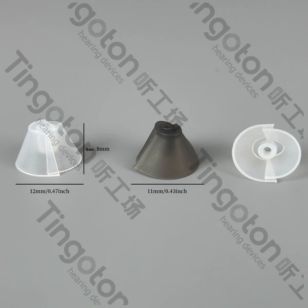 Hearing Aid Accessories Tulip Half-open Earplugs Black/White Transparent RIC Receiver Ear Mold Medical-grade Silicone Noise product detail