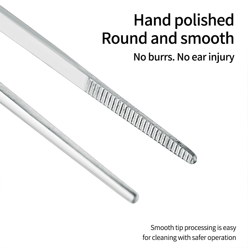 Ear Impression Taking Tool Bending Bayonet Shape Earwax Remover Stainless Steel Tweezers for Earphones Made in China product detail