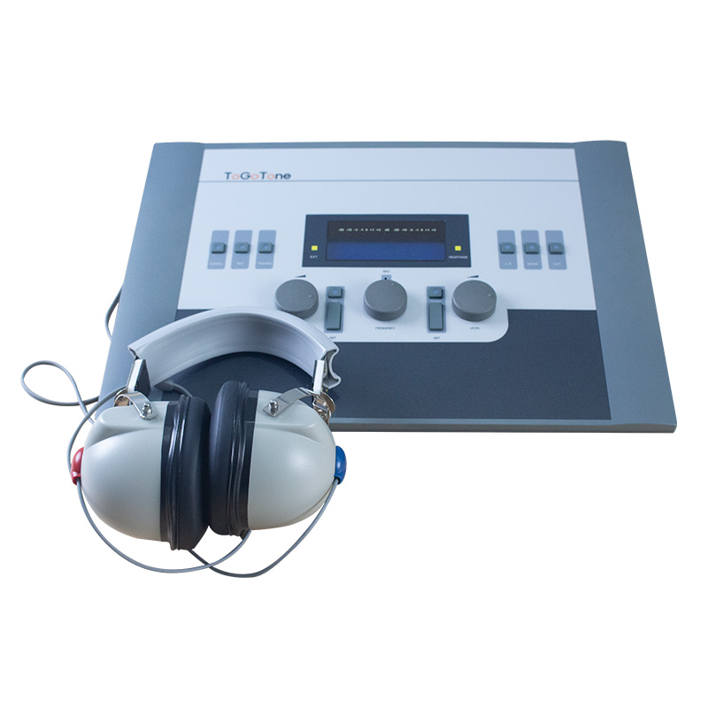 Professional Pure Tone Audiometer with Air/Bone Conduction Testing LCD Display Headphone Microphonics for Hearing Assessment product detail