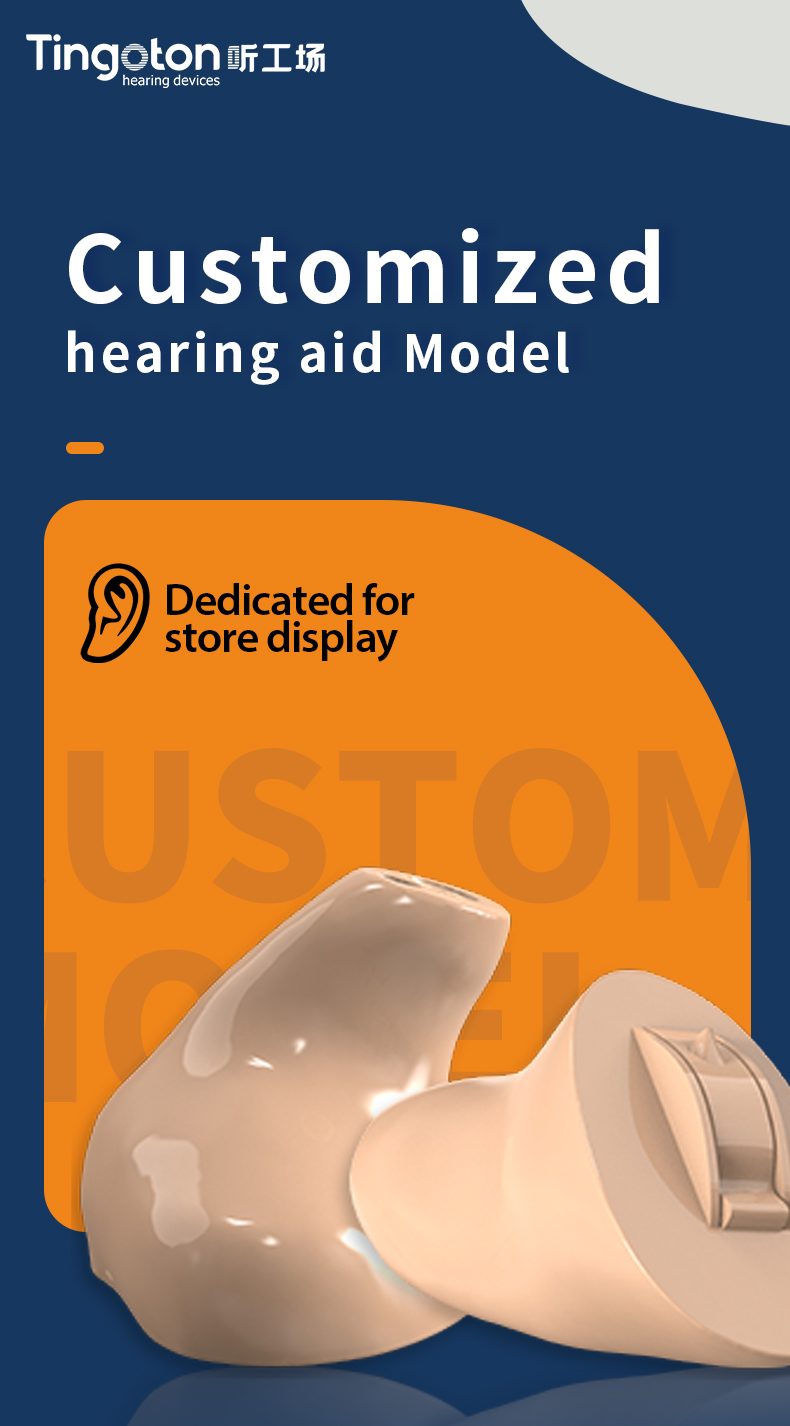 Tingoton High Quality Hearing Aid Store Display Cic Itc Ite Customized Hearing Aid Model product detail