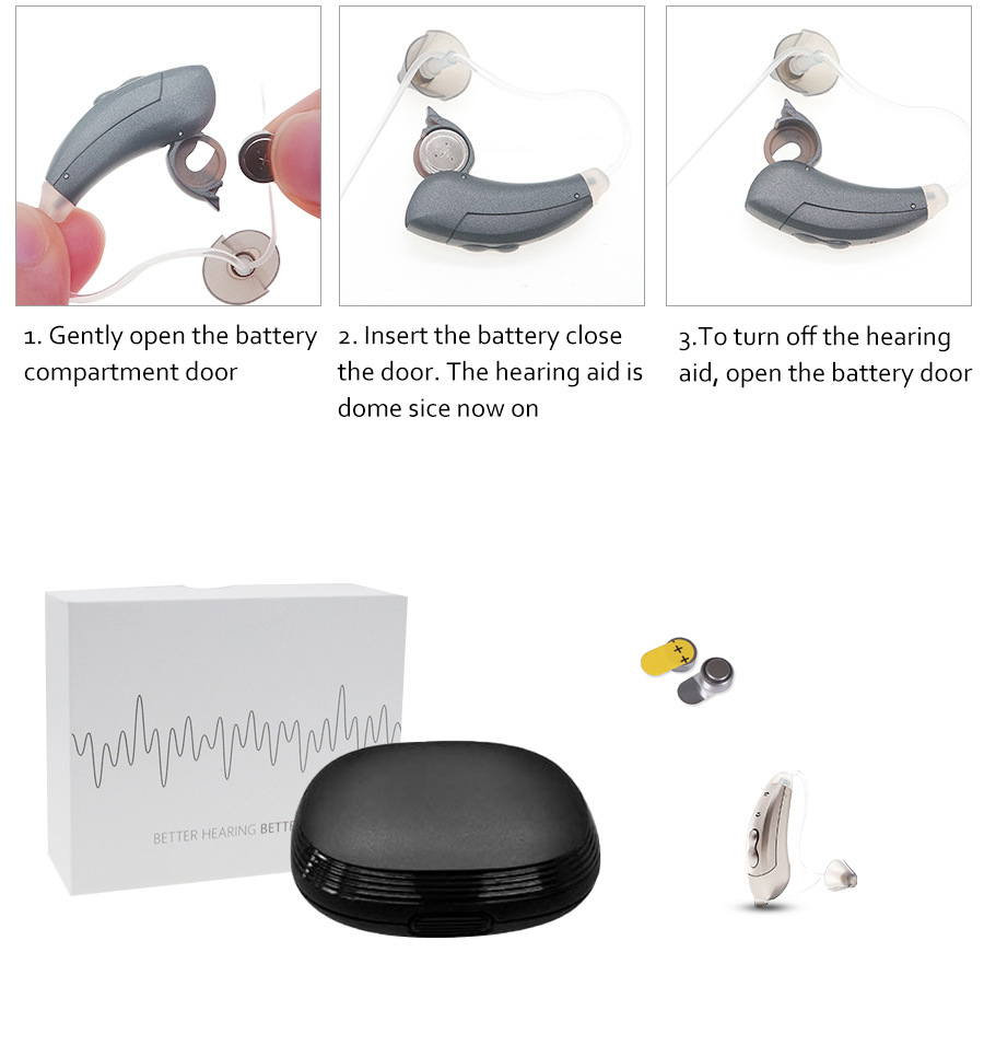 Professional Ear and Hearing Products Digital Wireless Amplifier Hearing Aid with Case product detail