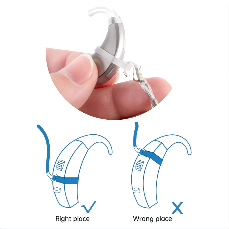 Tingoton Hearing Aid Anti-lost Elastic Loops Silicone for for BTE RIC Hearing Aid Waterproof Eco-Friendly Sizes product detail