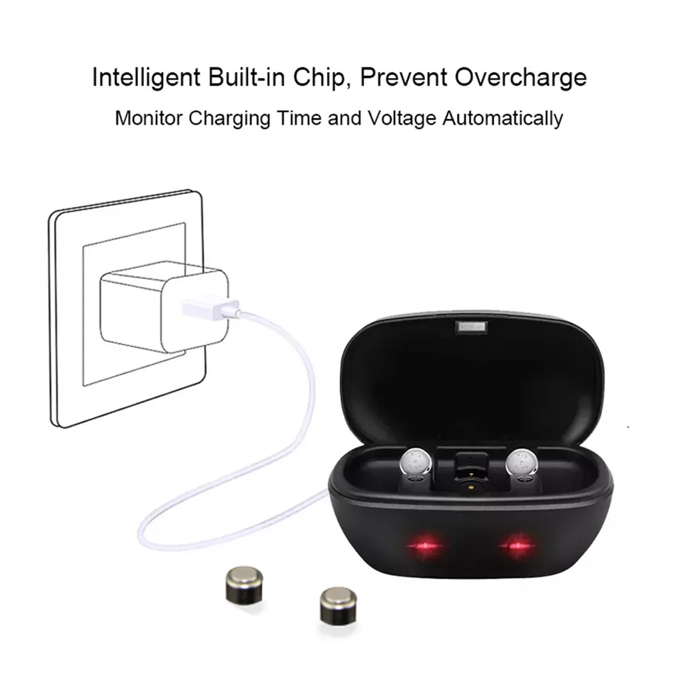 Portable Hearing Aid Battery Charger Ni-MH Rechargeable Button Coin Batteries (15mAh) CE ROHS FCC Certified 5V/1A for Hearing product detail