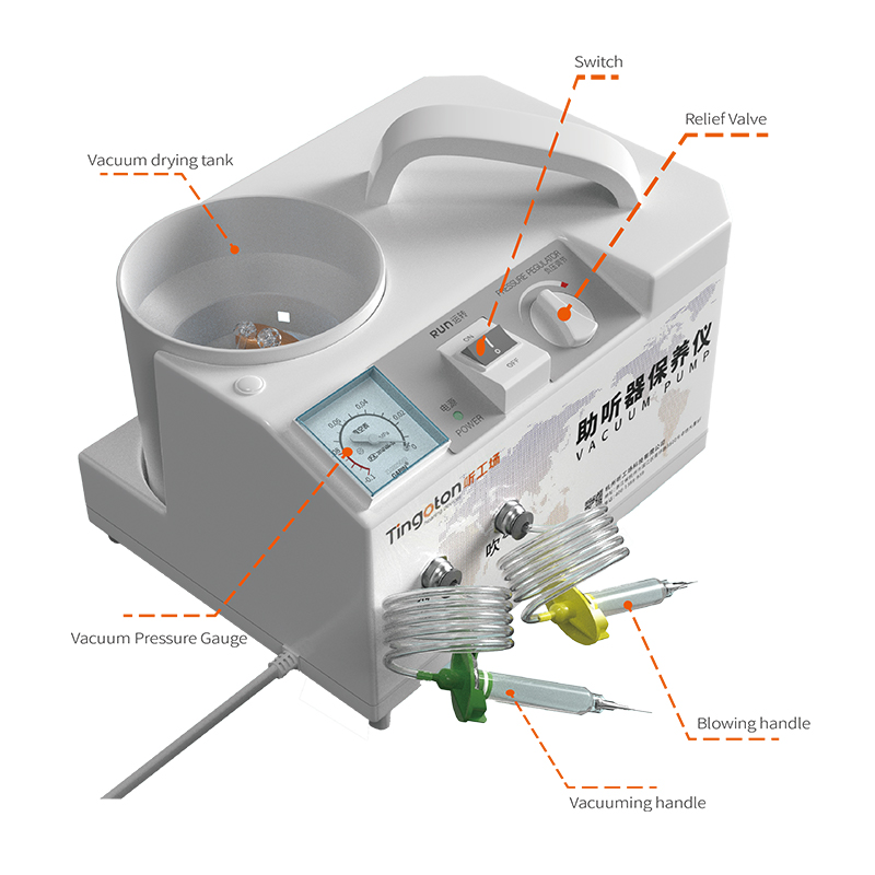 Tingoton Hearing Aid Vacuum Pump Drying & Dehumidification Equipment with USB Interface and AC 220V Model 2001 product detail