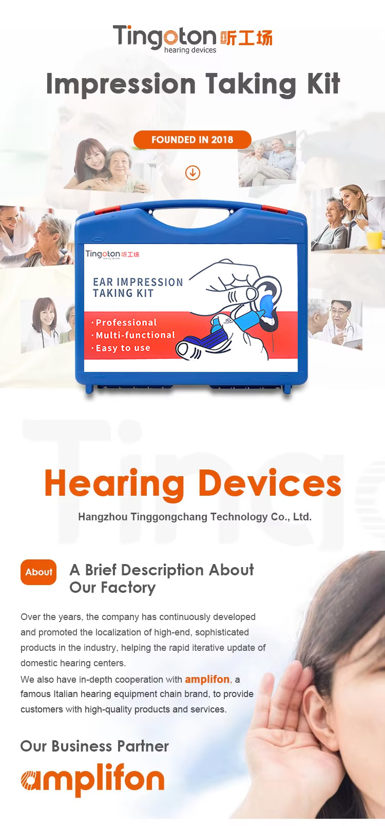 TINGOTON Eco-Friendly Portable Hearing Aid Custom Ear Impression Plastic Earmold Material Taking Kit Blue/White product detail