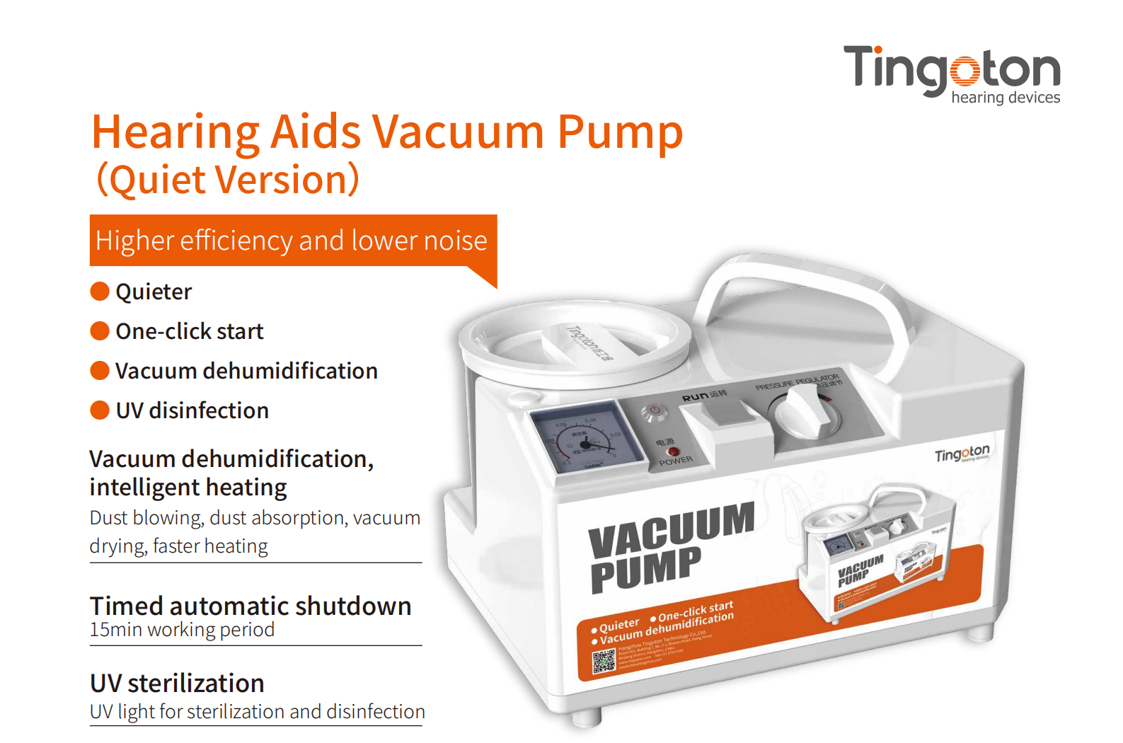 Tingoton Healthcare Supply Dryer Pump Vacuum Cleaner for Drying and Cleaning Hearing Aids Extends Hearing Aid Life product detail