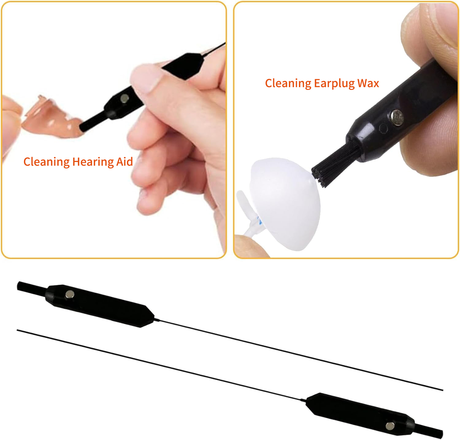Tingoton Black Multifunction Magnetic Hearing Aid Accessories Cleaning Tools Nylon Brush Battery Removal Eardomes Cleaner product detail