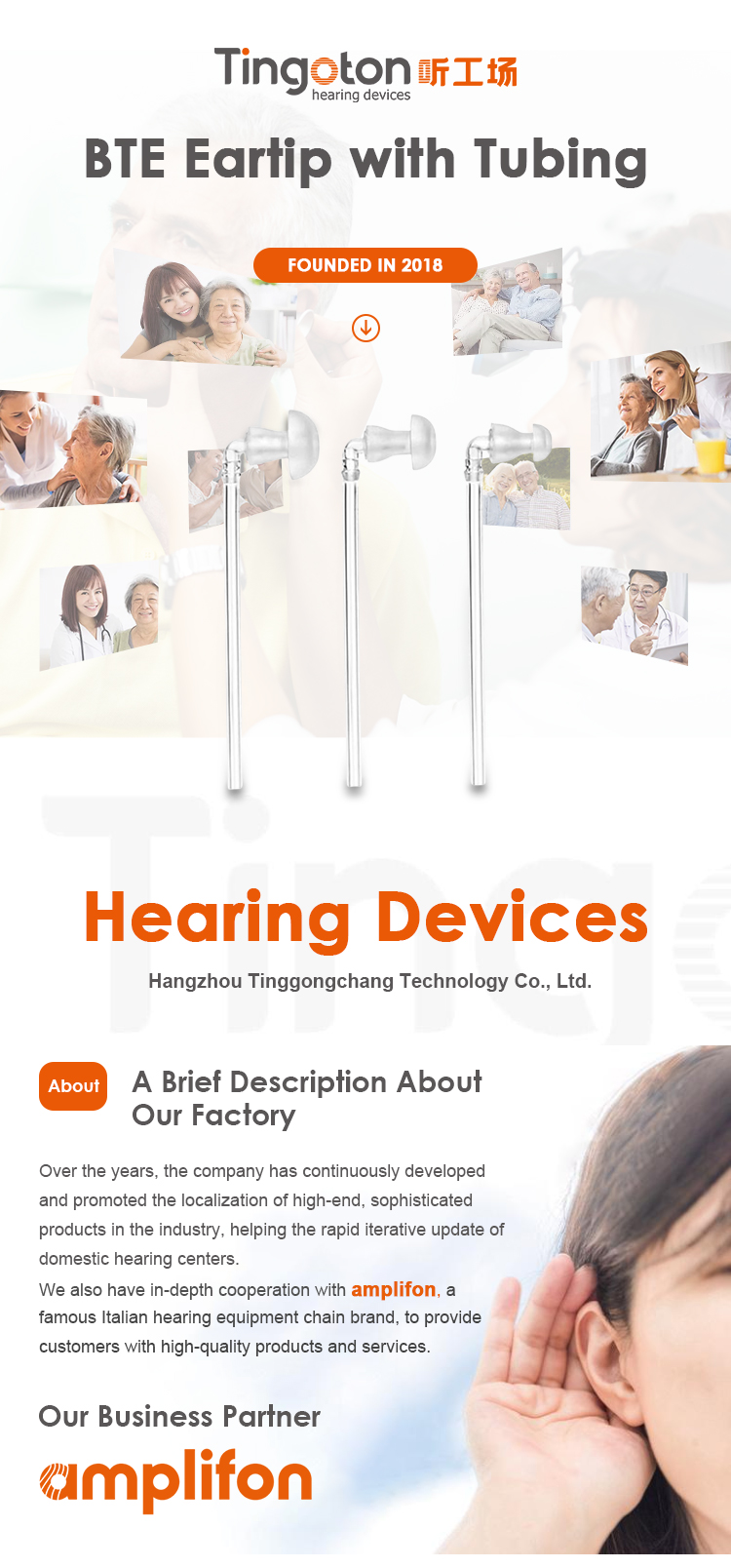 Wholesale Standard BTE PVC Sound Tubes and Silicone Ear Tips Set for Hearing Aids product detail