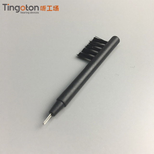 Hearing Aid Brush & Accessories Earwax Cleaning Tool with Battery Removal Volume Control Eco-Friendly Magnetic Design Black product detail