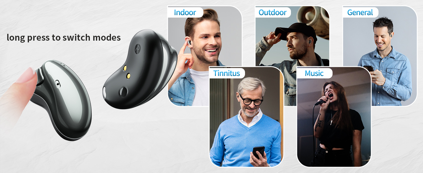 Customizable Wireless Rechargeable Hearing Aids 3-in-1 Function (Hearing Music Phone) 16 Channels Eco-Friendly Digital product detail
