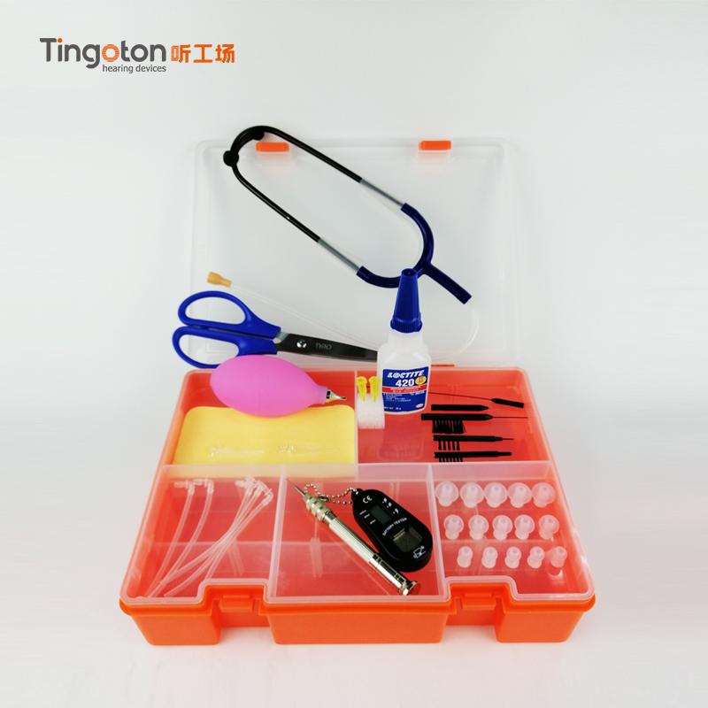 OEM Professional Battery Tester Air Blower Ear Endoscope Hearing Aid Fitting Set Care Kits Clean Tool PVC Material Severe product detail