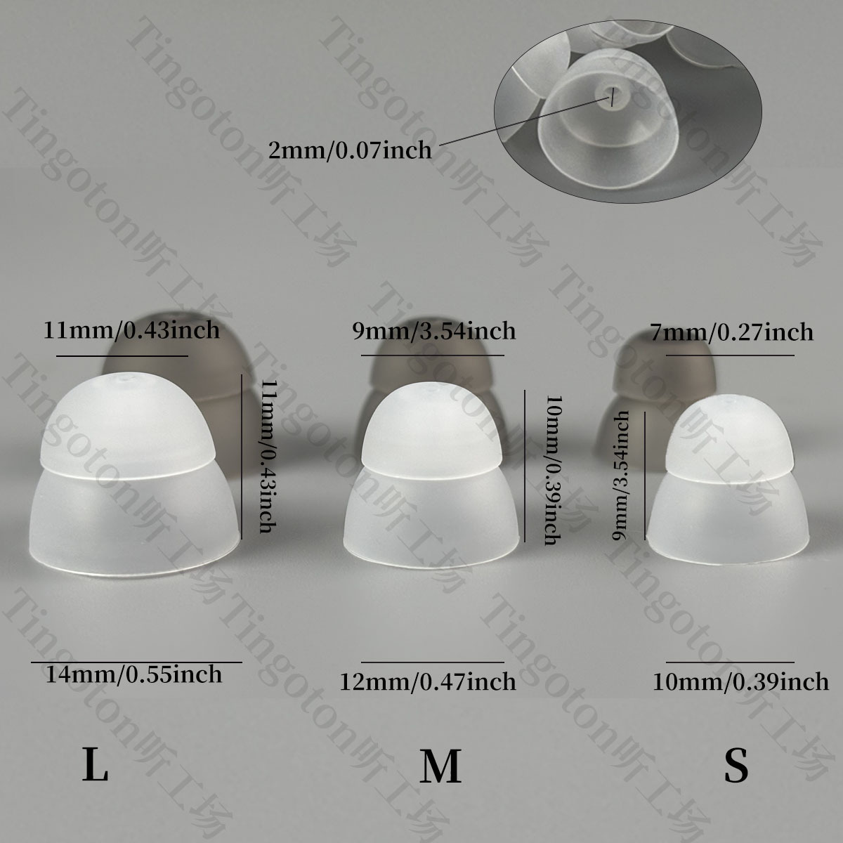 Phonak Hearing Aid Double Layer Single Hole Semi-Open Earplug Receiver Ear Mold Medical Grade Silicone Noise Reduction Sound product detail