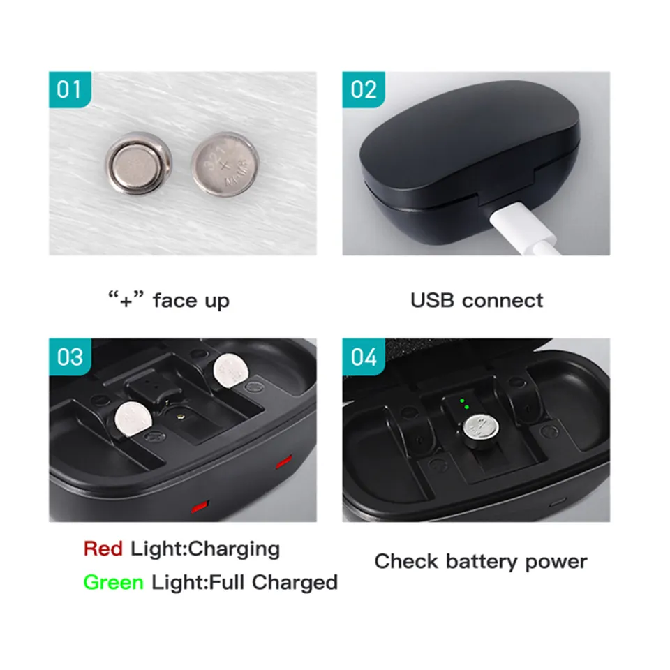 Portable Hearing Aid Battery Charger Ni-MH Rechargeable Button Coin Batteries (15mAh) CE ROHS FCC Certified 5V/1A for Hearing product detail